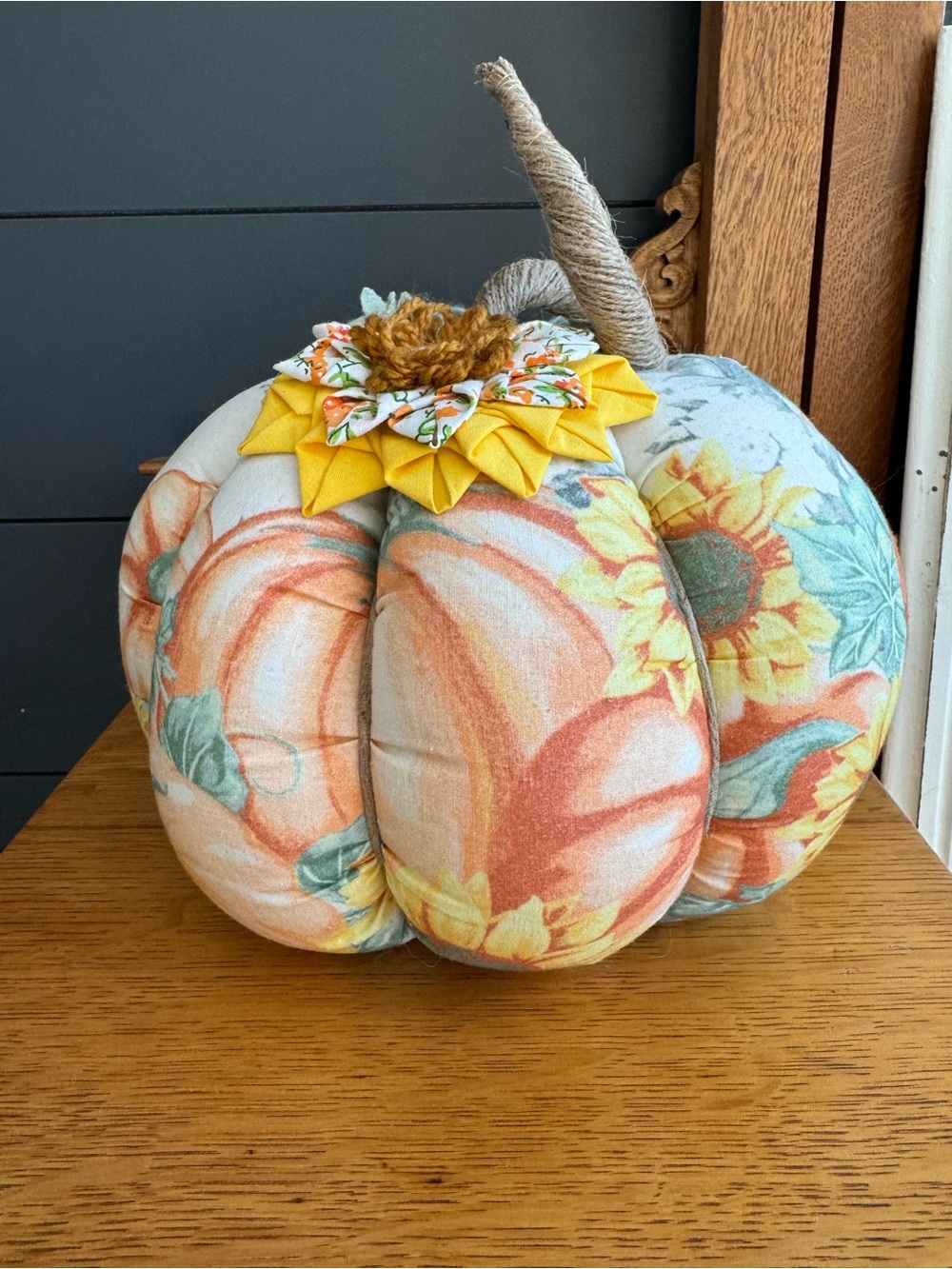 Decorative Sunflower Soft Pumpkin Orange and Yellow Floral Fall Halloween